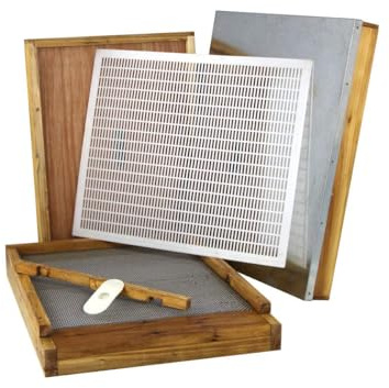 Hoover Hives 10 Frame Langstroth Beehive Parts Kit Dipped in 100% Beeswax Includes Telescoping Top Cover, Oval Bee Escape, Inner Cover, Screened Bottom Board, Entrance Reducer& Queen Excluder