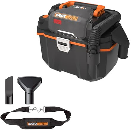WORX WX031.9 18V (20V MAX) Cordless Compact Wet/Dry Vacuum Cleaner, Black