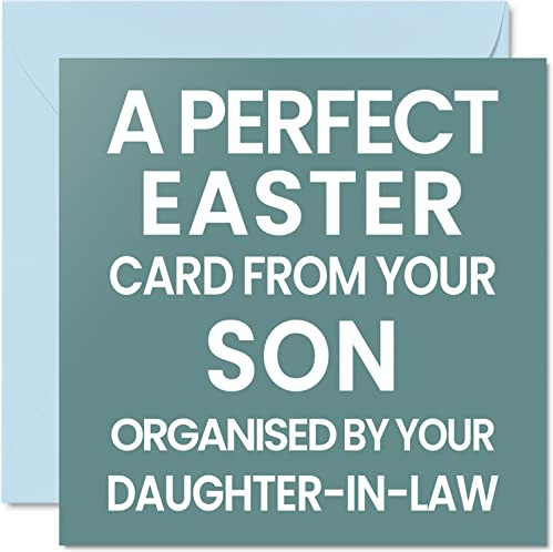 Funny Easter Cards for Women Men - Organised By - Joke Happy Easter Card for Mum Dad from Daughter Son, Rude Banter Humour Gifts, 145mm Spring Seasonal Greeting Cards Family