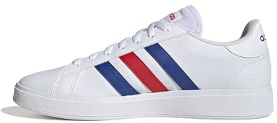 adidas Men's Grand Court Base 2.0 Shoes, Cloud White/Royal Blue/Vivid Red, 12 UK