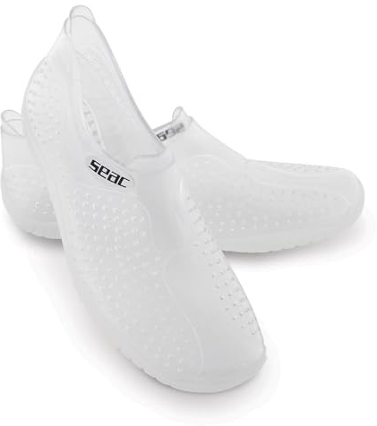 SEAC Soft, Scarpe di Gomma da Scoglio, Spiaggia, Mare Unisex Adulto, Trasparente, 43/44
