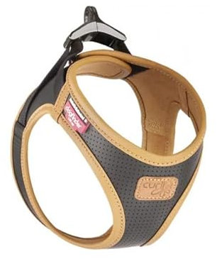 Curli Apple Hundegeschirr aus Leder, Schwarz/XXXS