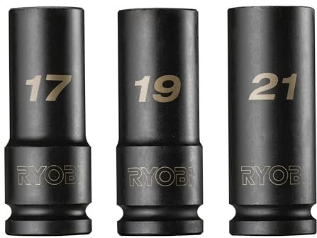 RYOBI RHDIS3PC Deep Well Impact Socket Set (3 Piece)