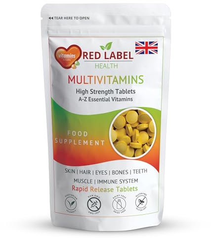 Red Label Health Multivitamin Tablets for Men & Women, 300 Tablets (10 Months Supply), A-Z Multivitamins, Essential High Strength Supplement for Immune Support, One a Day Multivitamins
