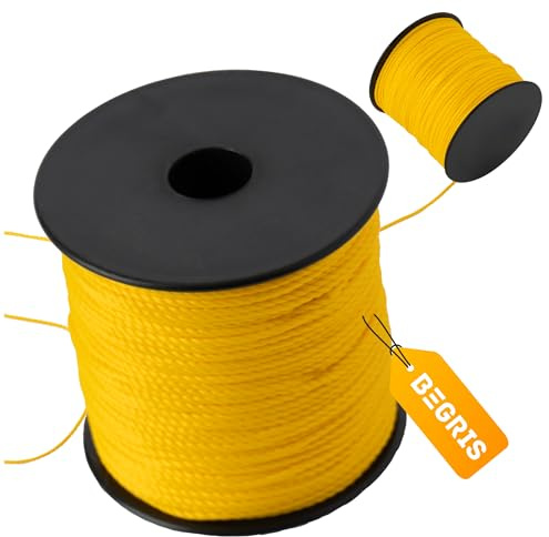 BEGRIS® Maurerschnur Bauschnur 200M Traserschnur Zum Glätten, Verlegen, Bauarbeiten 0,01mm Vertikal Reiß- und Dehnfest Universal einsetzbar