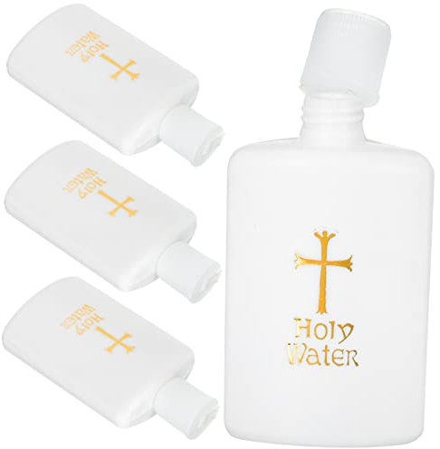 Yardenfun Botellas decorativas para agua bendita, ideales para bodas, bautizos, decoración festiva, botellas elegantes para ceremonias religiosas (4 unidades)