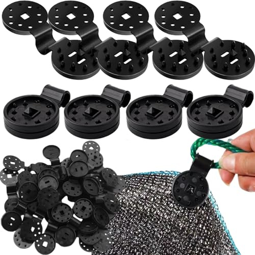 Clip Parasole - 50 Pezzi in Plastica con Occhiello Riutilizzabile - Ganci per Telo Ombreggiante e Antigrandine