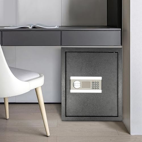 Coffre-fort domestique 45 l - Résistant au feu - Avec clé - Armoire à monnaie électronique - Résistant au feu et clé - Avec plaque en acier - Coffre-fort mural