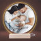 INDIGOS UG - LED Lampe personalisiert - Nachttischlampe - rund - mit Foto & Wunschtext - personalisierte Geschenke - Fotogeschenke Acrylglas 14x14 cm - optional warmweiss