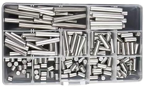 Pasadores de espiga, clavijas de soporte, pasador de soporte de estante, pasadores de espiga de 5 mm, 90 piezas M5 304 Kit surtido de pasadores de espiga de ubicación de acero inoxidable, varillas de