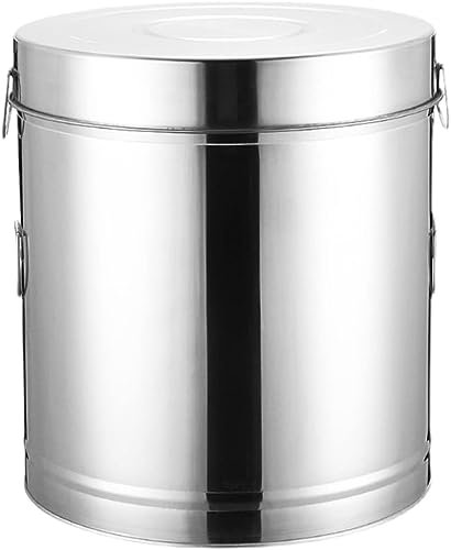 YINGDF Kök Organisation burkar mjöl spannmål ris lufttäta förvaringsbehållare rostfritt stål gryta - insektssäker, fuktsäker (15 kg), silver, 15 kg
