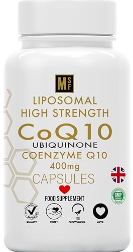 Ubiquinone Coenzyme Q10 400mg | 120 High Strength Vegan Capsules | Liposomal High Absorption CoQ10 1-A-Day Tablets | CoEnzymeQ10 Supplement | 4 Months Supply UK Company