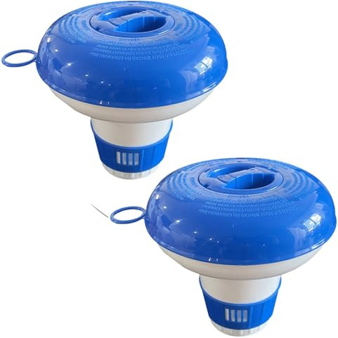 Chlorine Dispenser, 2PCS Pool Chlorine Floater, Durable Floating Chlorines Tablet Dispenser for Hot Tub, Multifunction Paddling Pool Cleaner Tablet Floater, for Pools Accessories