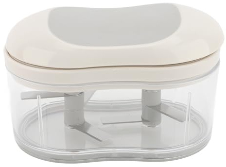 LIYJTK Stainless Steel Manual Garlic Chopper Portable Hand Push Press Mincer Storage Container Home Cooking Camping