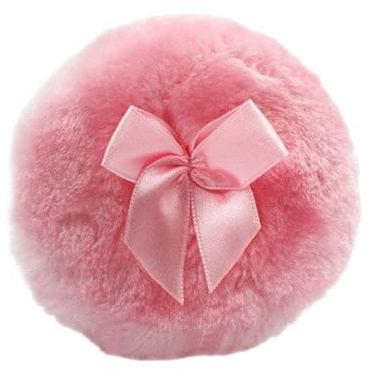 Baby Puff - Polvere per il viso rotondo con nastro, applicatore in polvere per il corpo per bambini adulti, trucco delicato