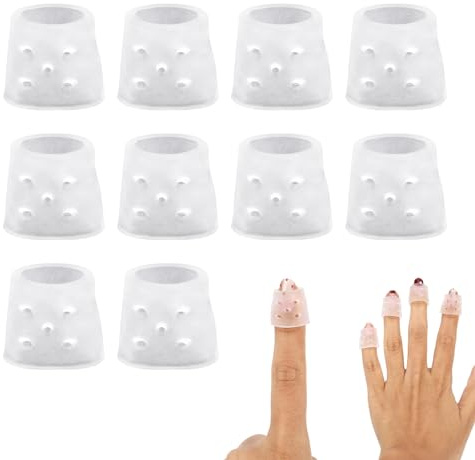 10pcs Anti Skin Picking Finger Covers, Reusable Breathable Finger Protectors Skin Picking Prevention Gloves for Cracked Hands & Hangnails