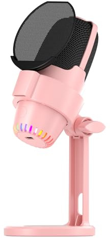 USB-mikrofon dator mikrofon kit med stativ brusreduceringsplugg spela en tangent för att stänga av för spelmöte live ljud video kompatibel iOS Android PS5 LINUX