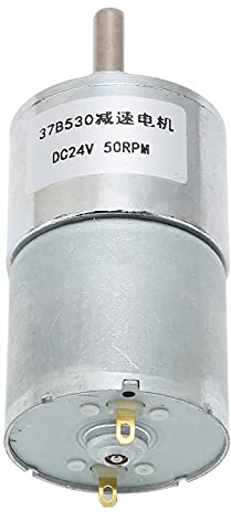 Yosoo Health Gear Växelmotor Koppar DC 24V Växellåda 50 RPM Självlåsande Snäckdrivning Vinkelrät Utgående Axel för Fönsteröppnare Dörröppnare Minivinschar Industriell Kontroll