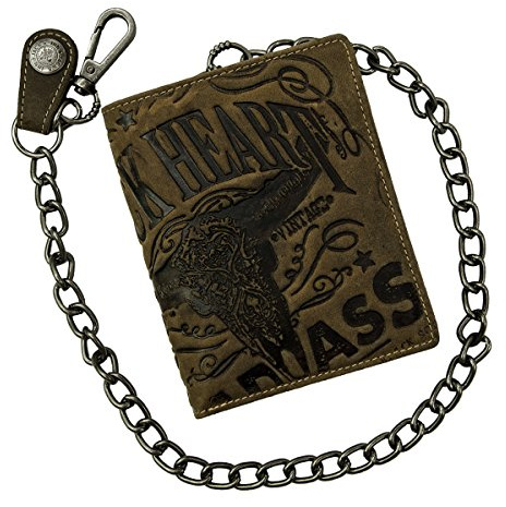 Jack's Inn 54 Black Bourbon Way Geldbörse mit Kette, Vintage-Braun (braun) – LT54204-02
