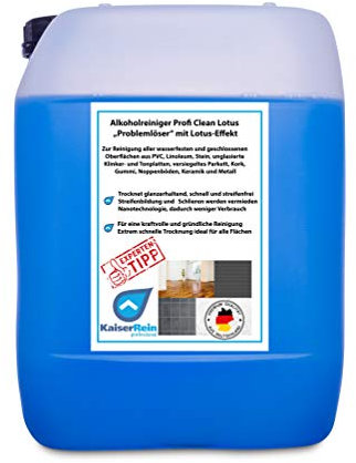 KaiserRein Bodenreiniger Fliesen und Oberflächen-Reiniger Profi Clean Lotus Konzentrat 10 L Kanister Glanzreiniger Alkoholreiniger Universalreiniger auch für Wischroboter und Reinigungsautomaten