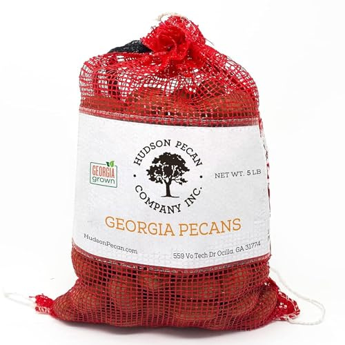 HUDSON PECAN: Georgia Grown Pecans, Classic In-Shell. Family-Owned, Premium Southern Unshelled Nuts. Slightly Sweet Flavor (Gluten-Free, Kosher, Keto Snack, Salad Topping or Baking Ingredient), 5lb Bag