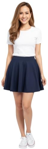 C K CrisKat Gonna per bambine gonna corta a pieghe a maglia per ragazze gonne pattinatore danza tennis costume, blu, 7 anni
