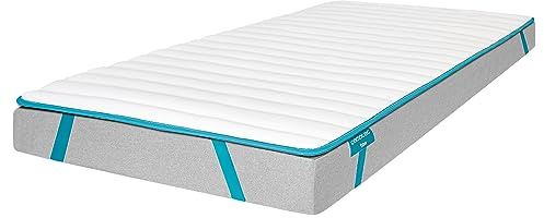Cecotec Topper Acolchado Flow TopCloud 150x190. Cubrecolchón Sobrecolchón. Espuma Supersuave y Fibra Siliconada de 5 cm de Altura, 4 Correas Elásticas Antideslizantes para una Mejor Sujeción