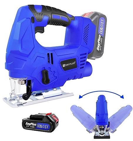 Electric Jig Saws with Powerful Copper Motor, Cordless Jigsaw with 4 Orbital Settings, Adjustable Bevel Cutting, Compact Corded Cutting Saw, Laser Guide Jigsaw Variable Speed