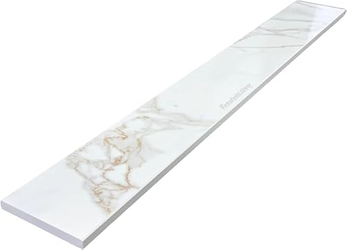 Threshold.Shop Calacatta Gold Engineered Marble Threshold for Shower Curb, Bathroom Vanity Backsplash, Window Sill, Door Transitions (4 x 48)