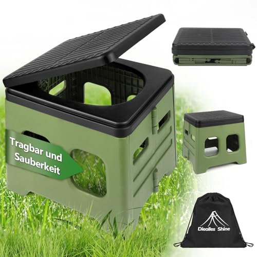 Diealles Shine Campingtoilette Faltbar, Tragbare Mobile Toilette, Notfall Camping WC, Notfall Toilette für Garten Outdoor Camping