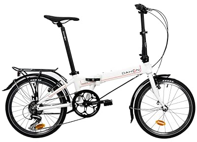 Dahon MARINER D8 Bicicletta pieghevole telaio leggero in alluminio da 20 freni V a 8 velocità per adulti da 145 cm a 195 cm bianco