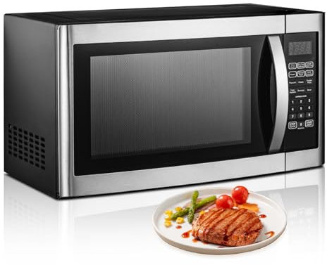 Smad Four Micro-ondes Grill, 42L,1100W, Grill 1200-1400W, Four à Micro-ondes Combiné, 11 Niveaux de Puissance, Micro-ondes Multifonctions, Plateau Tournant 345mm