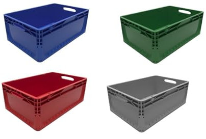 Solent Plastics Euro Stacking Container 46 Litre - 600 x 400 x 220mm - Available in 4 x Colours (Blue)