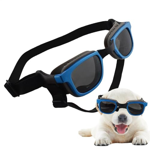 Pcingsia Occhiali da sole per animali domestici, piccoli, antivento, con cinturino regolabile, antipolvere, impermeabili, anti-appannamento, accessori per animali domestici per cani di piccola taglia