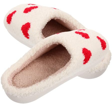 Homoyoyo Intérieur Coton Pour Couples Pantoufles Avec Motif Cœur Chauds Et Confortables Pour Hiver Adaptés Aux