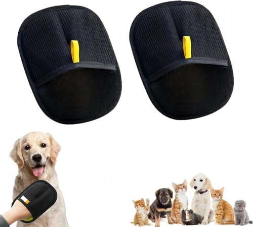 Pet Hair Remover Glove,Guanto per rimuovere i peli, spazzola per peli di gatto, magica riutilizzabile per peli, rullo con peli di animali, epilatore per divano, albero per gatti letto tappeto (2)