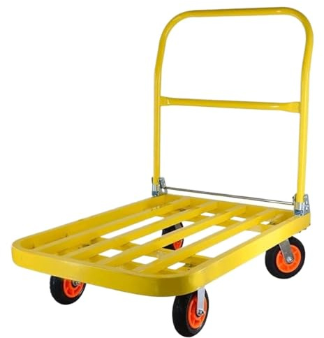 OUYUE Durevole Carrello Portapacchi Carrello A Piattaforma, Carrello A Mano, Carrello Pieghevole con Ruote, Carrello in Acciaio Carrello con Ruote Portatutto