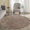 Serdim Rugs Living Room Round Shaggy Area Rugs, Polypropylene, D.Beige, 120x120cm(4x4')