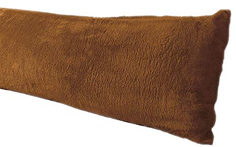 Extra Soft Body Pillow Cover, Sherpa/Microplush Material, 20x54 Inches, Zipper Closure (Caramel)