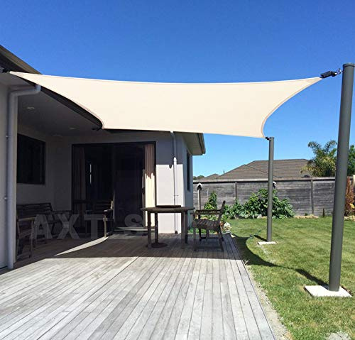 AXT SHADE Vela Ombreggiante Rettangolare 2,5x3m Tenda a Vela Traspirante e Protezione Raggi UV per Esterno Terrazza Giardino-Crema