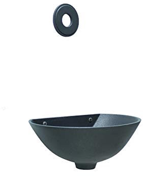 Fonderia Bongiovanni Gartenbrunnen für den Außenbereich | Wandbrunnen Modell 600 aus Aluminium | Farbe Gusseisengrau mit Scheiben-Rosette | Wandbrunnen für den Außenbereich