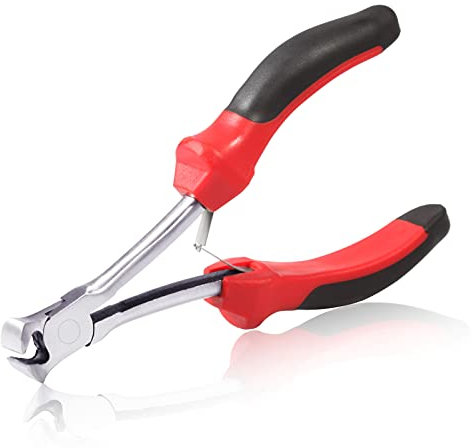 SPEEDWOX Long Reach End Nippers, 5-1/2 Inches Mini End Cutting Pliers with High Leverage TPR Handles, Jewelry Making Pliers for Hard to Reach Narrow Spaces Reduce Efforts