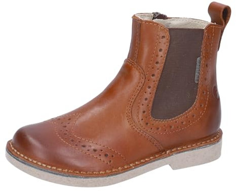 RICOSTA Mädchen und Jungen Stiefel Dallas, Kinder Boots, Weite: Mittel, lose Einlage, Kurzstiefel, Chelsea Boots, reißverschluss, Cognac (260), 28 EU