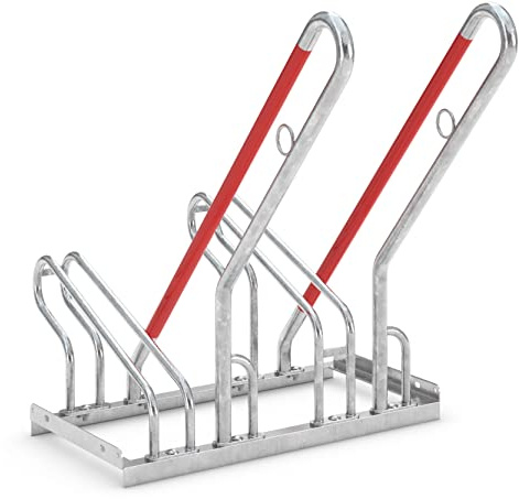 König Werbeanlagen Dreifke Râtelier Vélo avec Arceau 2502 | Support de Sol pour 2 Vélos | Position Haute-Basse | Acier Galvanisé Robuste | Appui-vélo Professionnel