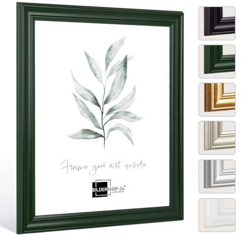 Bildershop-24 Bilderrahmen Vintage Retro Barockrahmen Athen 40x60cm Tannengrün Dunkel Grün