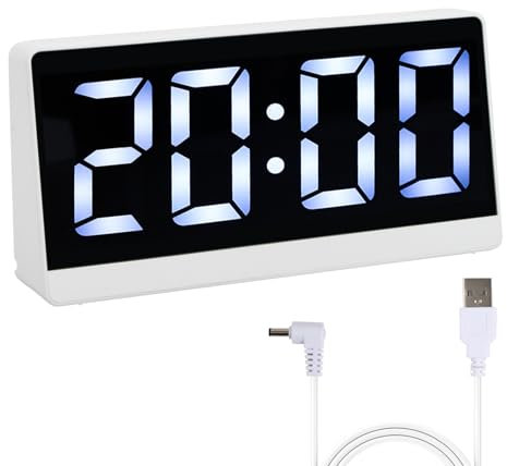 Shengxi Sveglia Digitale con Display LED Sveglia da Comodino a Batteria/USB Orologio da Tavolo per Casa Orologio Digitale con Sistema 12/24 Ore Controllo Vocale Snooze Data Temperatura