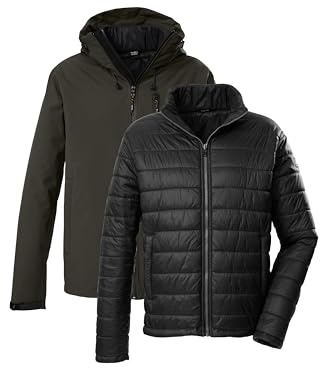 Killtec Uomo Giacca outdoor/3 in 1 giacca funzionale con cappuccio e trapuntata con zip KOW 95 MN JCKT, dunkeloliv, S, 43492-000