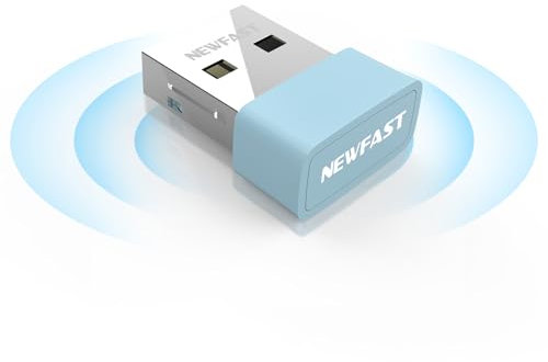 NEWFAST 150Mbps Adaptador WiFi USB para PC, 2.4Ghz USB2.0 WiFi para PC, Adaptador USB Tarjeta de Red, Compatible con Windows 11/10/8.1/8/7/Xp, Accionamiento Incorporado