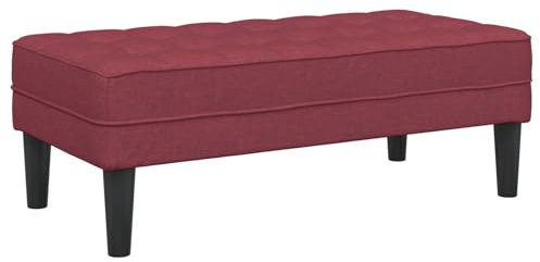 vidaXL Ottomana de Banco Color Vino de de 113 cm x 57 cm para la Sala de Estar o el Dormitorio. Tiene Tela Que resiste Las Manchas, Ofrece una Capacidad de Asiento cómoda de hasta 110 kg, y es fácil