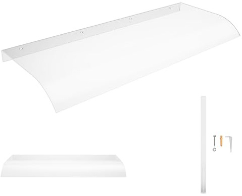 Froadp Skärmtak för ytterdörr, 50 x 120 cm, dörrtak av transparent PET 3,5 mm tjockt, terrassetak. Regnskydd och UV-skydd, husdörrskärmtak för dörr, fönster, balkong, garage, terrass